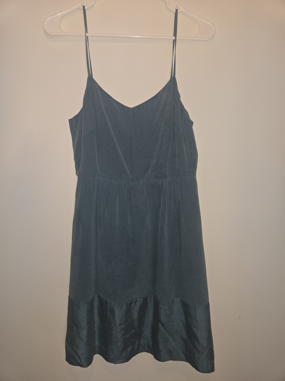 Madewell Teal Blue V-Neck Slip Dress Silk